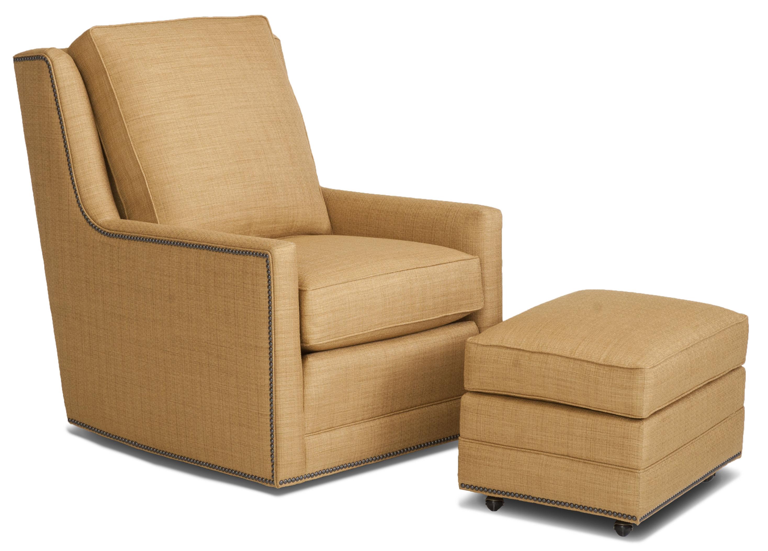 Smith Brothers Accent Chairs and Ottomans SB 50058+40 Transitional Swivel Chair and Ottoman Set